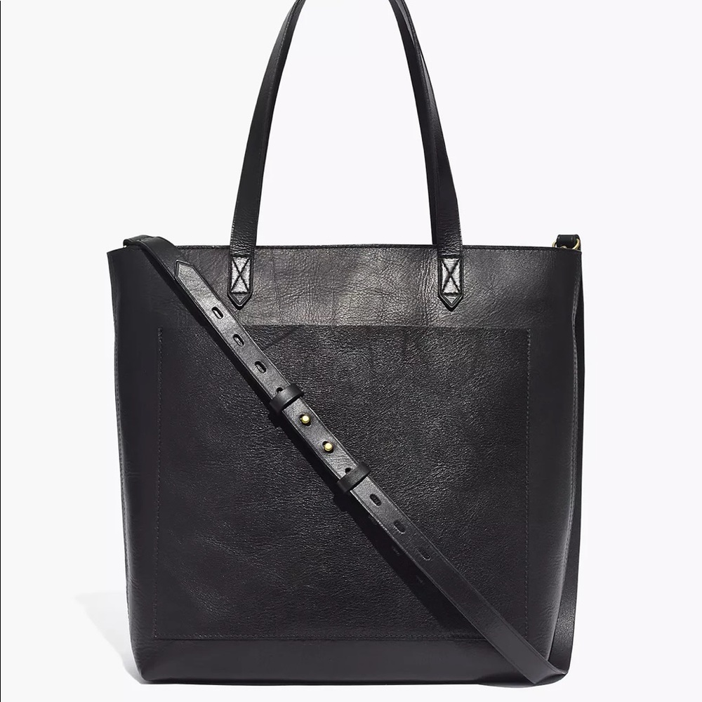Madewell The medium transport Leather Tote Black